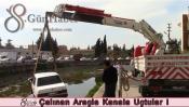 VİDEO - Çaldıkları Araçla Kanala Uçtular !