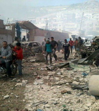 İdlip'te Pazar Yerine Hava Saldırısı Fotoğrafları