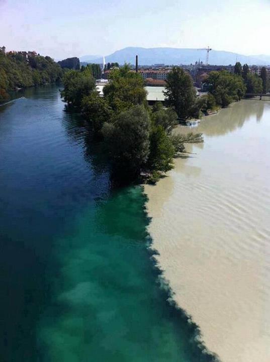 İki nehrin birleştiği ama karışmadığı nokta..
Cenevre - İsviçre