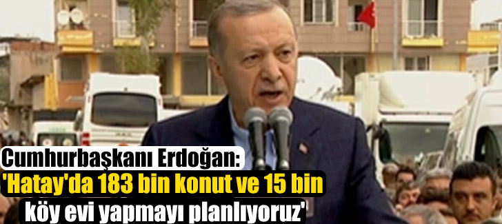Erdoğan: 'Hatay'da 183 bin konut ve 15 bin köy evi yapmayı planlıyoruz'