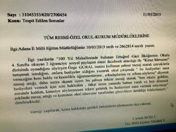 Aileler Dikkat! Adana'da Okullarda Sapık Alarmı Verildi!