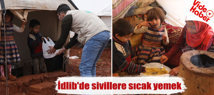 İdlib'de sivillere sıcak yemek