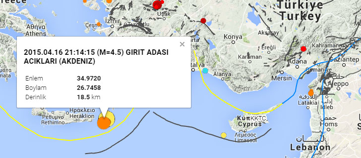 Akdenizde 6.1 büyüklüğünde deprem oldu..!