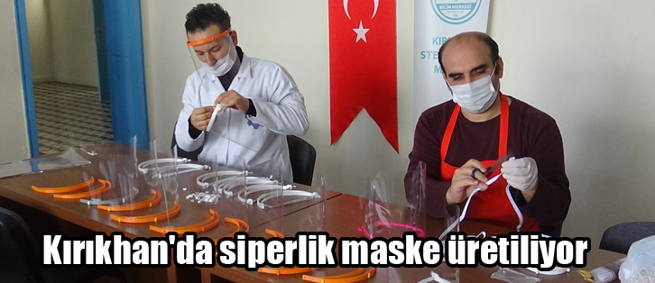 Kırıkhan'da siperlik maske üretiliyor
