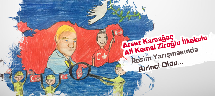 Arsuz Karaağaç Ali Kemal Ziroğlu İlkokulu Resim Yarışmasında 1. Oldu