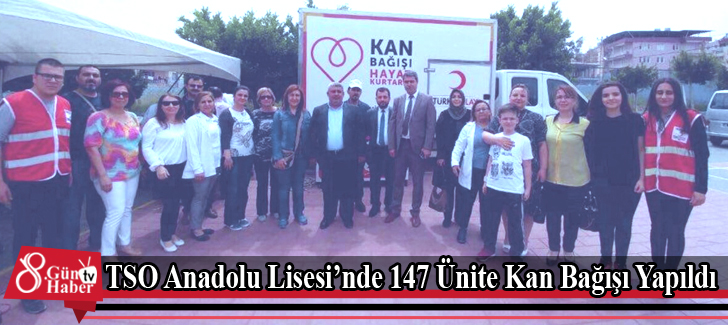 TSO Anadolu Lisesinde 147 Ünite Kan Bağışı Yapıldı