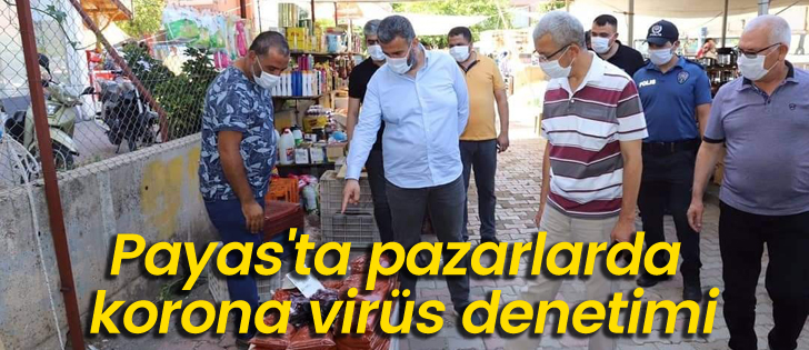 Payas'ta pazarlarda korona virüs denetimi