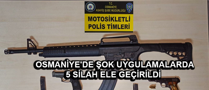 Osmaniye'de Şok Uygulamalarda 5 Silah Ele Geçirildi