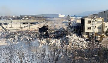 Yerleşim yerlerine de ulaşan yangın, fabrikaları büyük zarara soktu